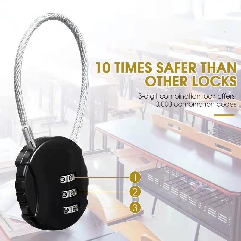 Electric Vehicle Basket Lock Combination Lock Wire Rope Lock Travel Bag ...