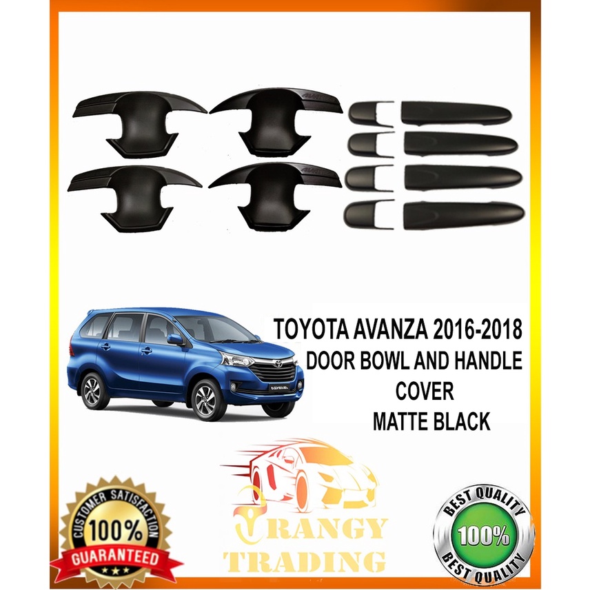 Turboautoparts Matte Black Door Handle Bowl Cover For Toyota Sienta XP170 2017-2018 – ABS, Self-Adhesive