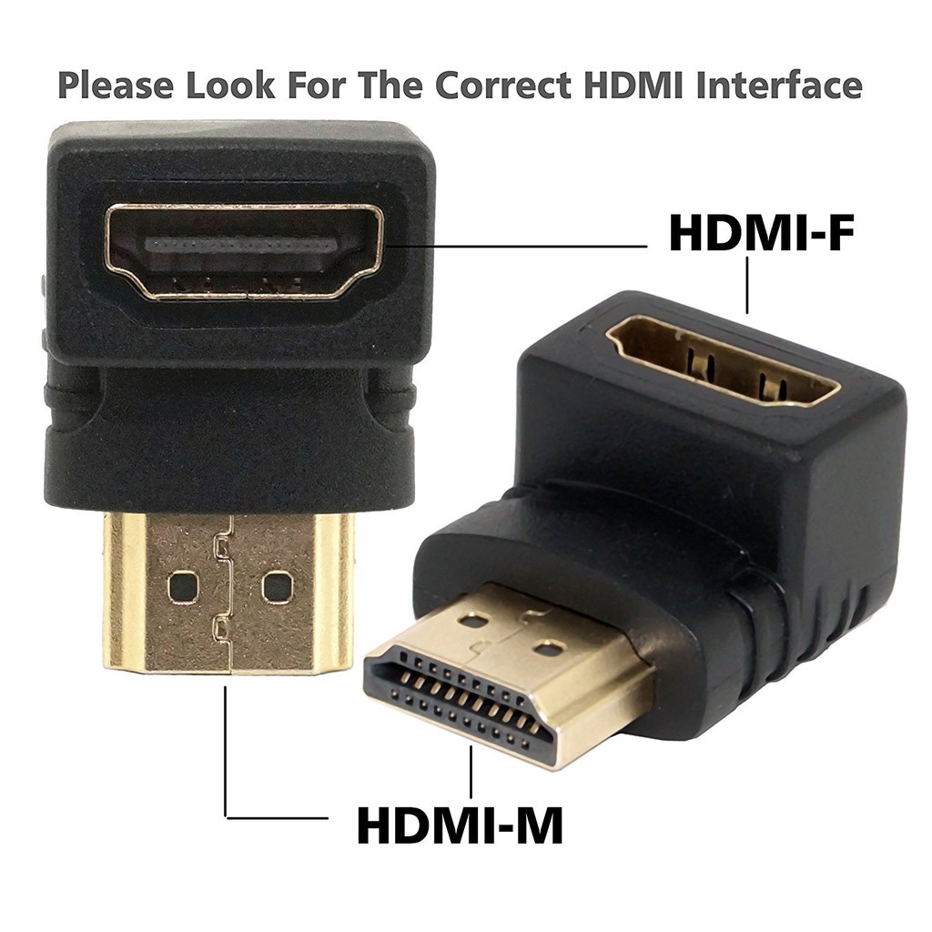 HDMI Male to HDMI Female Cable Adapter Connector L type COD | Shopee ...