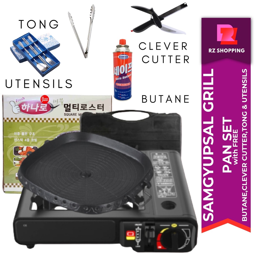 official productKorean Samgyupsal set Hanaro Grill Pan and Portable Gas