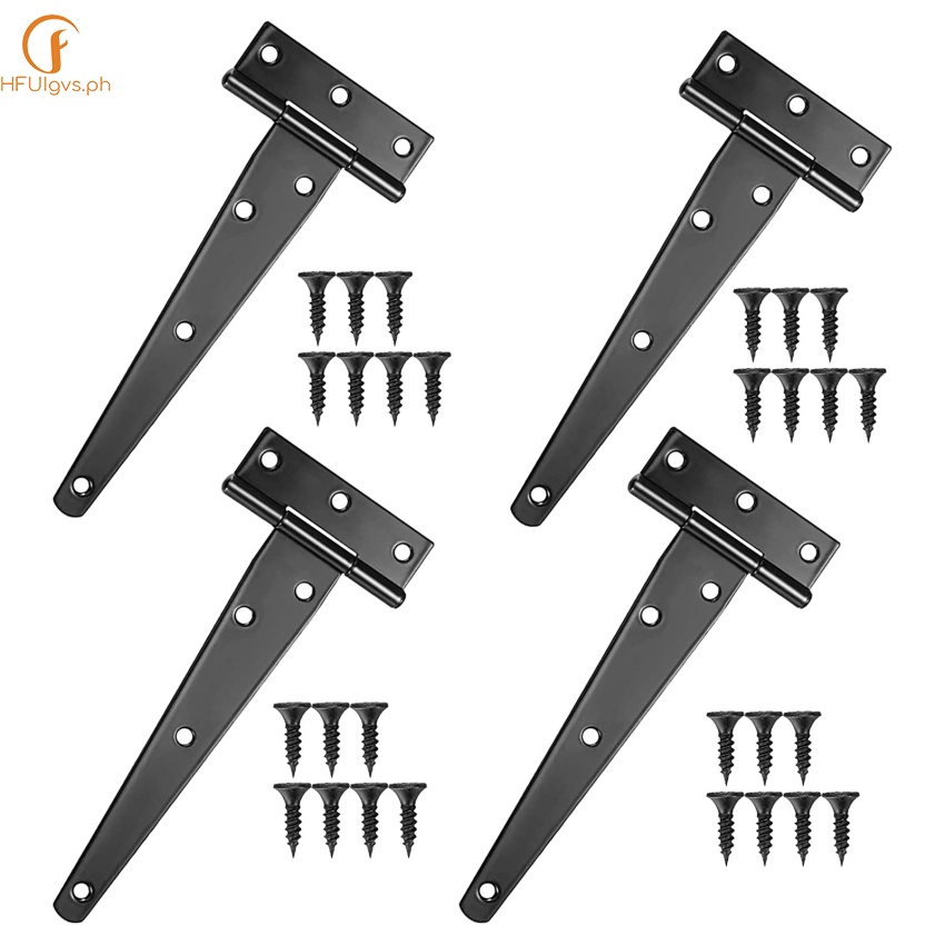 4 Pack TStrap Hinges with Screws, Heavy Duty Tee Hinges for Outdoors