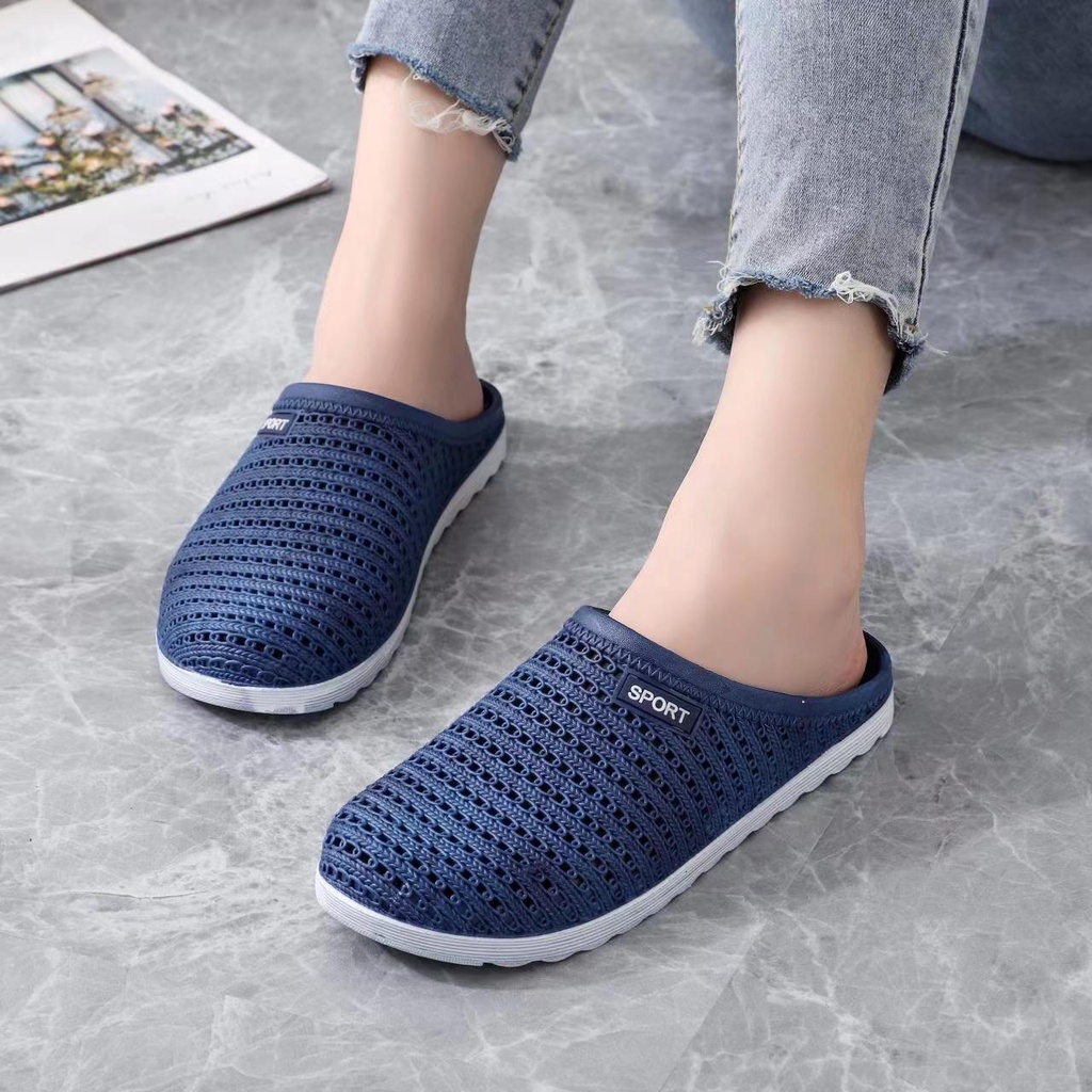 KOREAN Simple Fashion Women's Outdoor PVC Half Shoes Loafers | Shopee ...