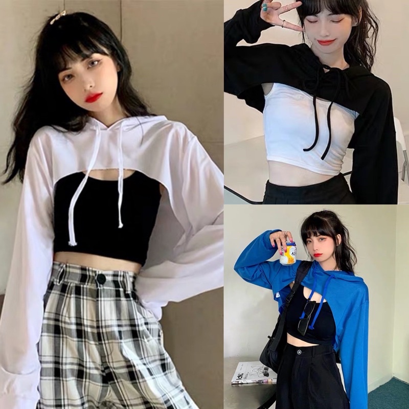 Crop 2024 hoodie shopee