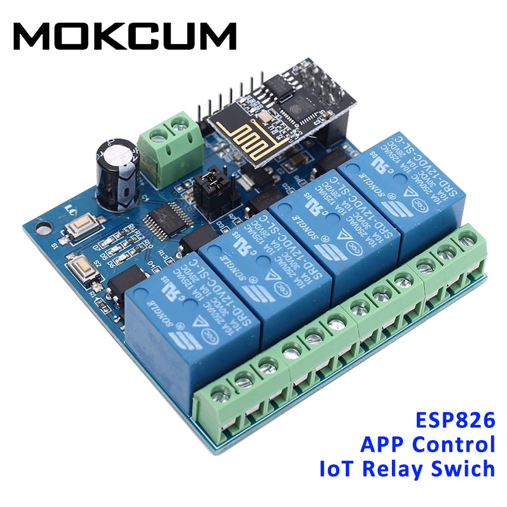 ESP8266 4 Channel WiFi Relay Controller Module IoT Wireless Transmitter ...