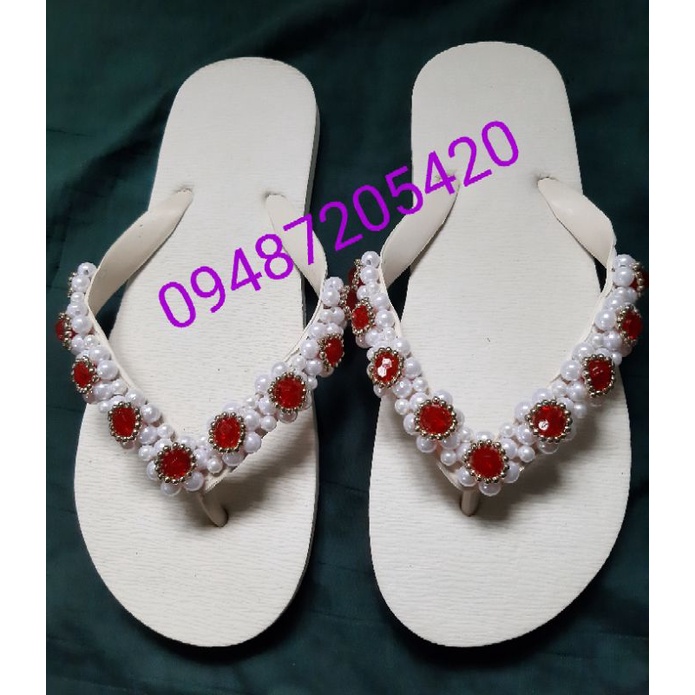 Beaded hot sale slippers designs