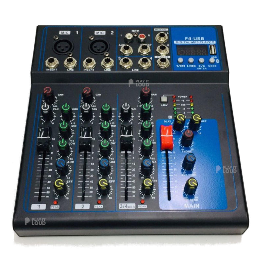 F4-USB MIXER PROFFESIONAL 4-CHANNEL MIXING CONSOLE and AUX PATHS ...