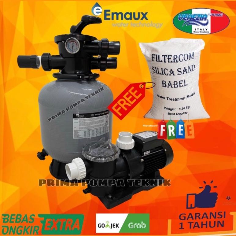 Venezia Stp75 3/4Hp Swimming Pool Pump Package+Sand Filter Emaux V350