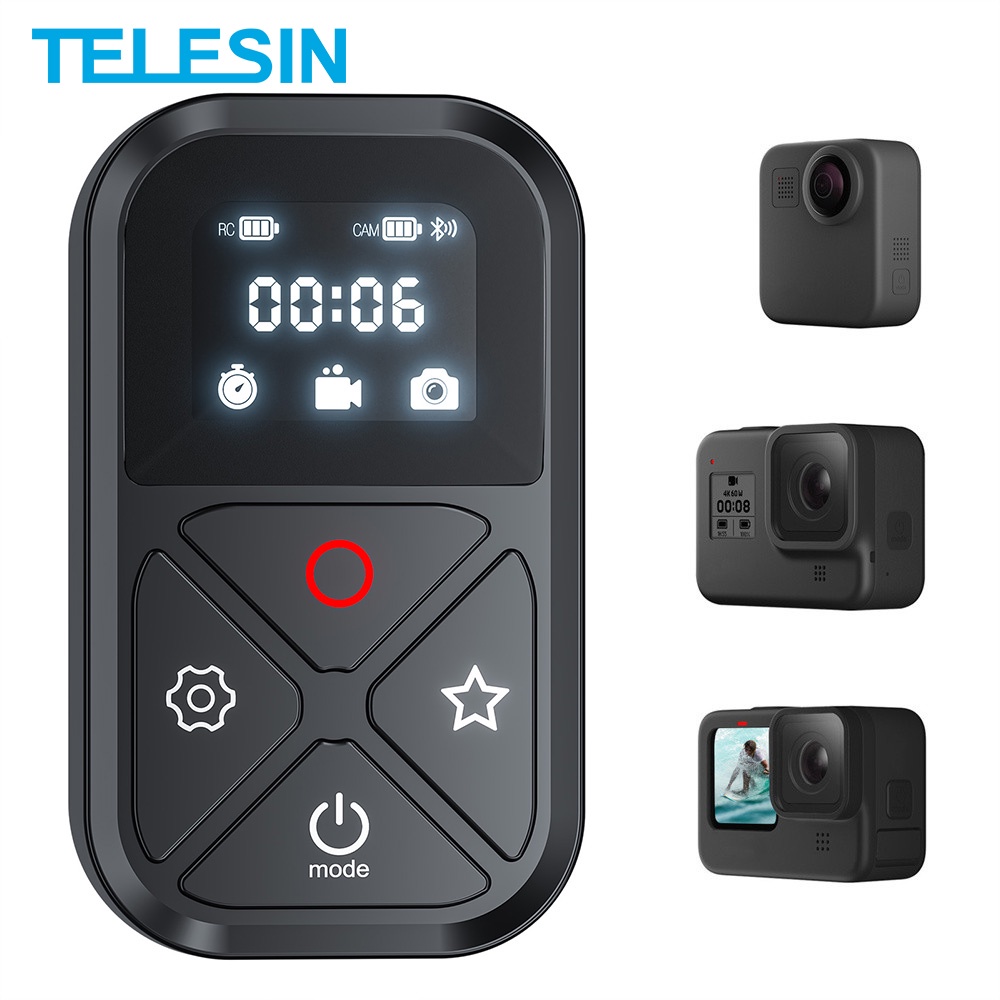 TELESIN For GoPro 10 9 8 Max 80M Bluetooth Remote Control With Shortcut ...