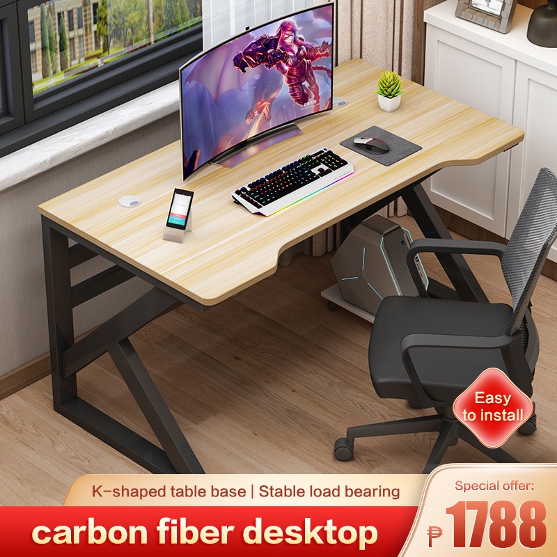 Computer desk with bookshelf Multi-layer storage shelf 120*60cm large ...