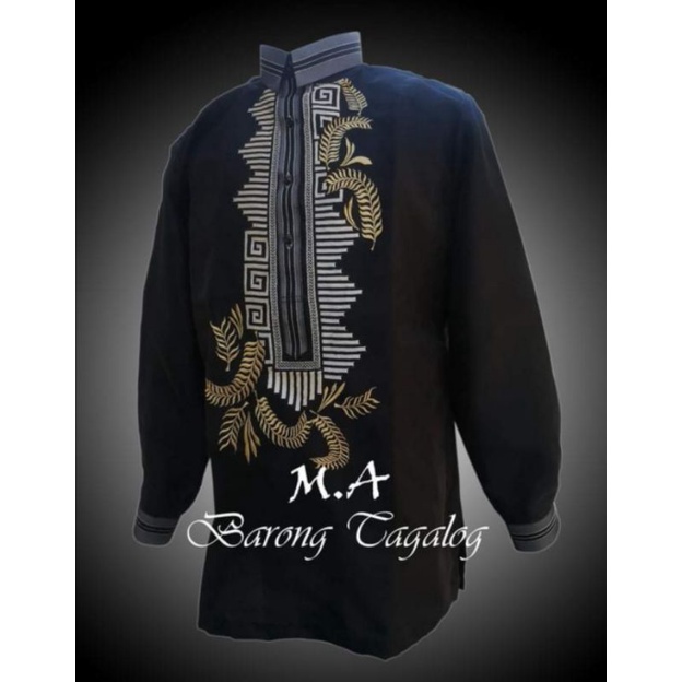Barong Talalog Black organza for men | Shopee Philippines