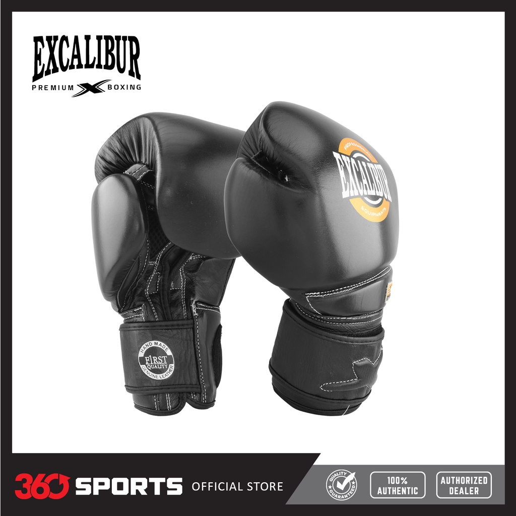 Excalibur LEGACY Professional Genuine Leather Boxing Gloves Black