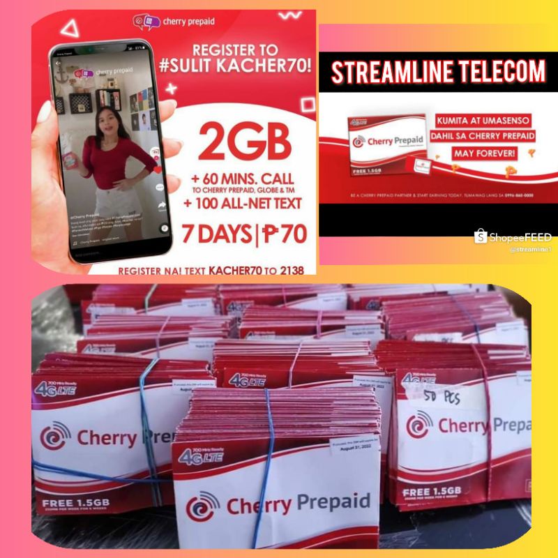 Cherry Prepaid SIMcard 4G LTE sealed free Data internet - Main Image