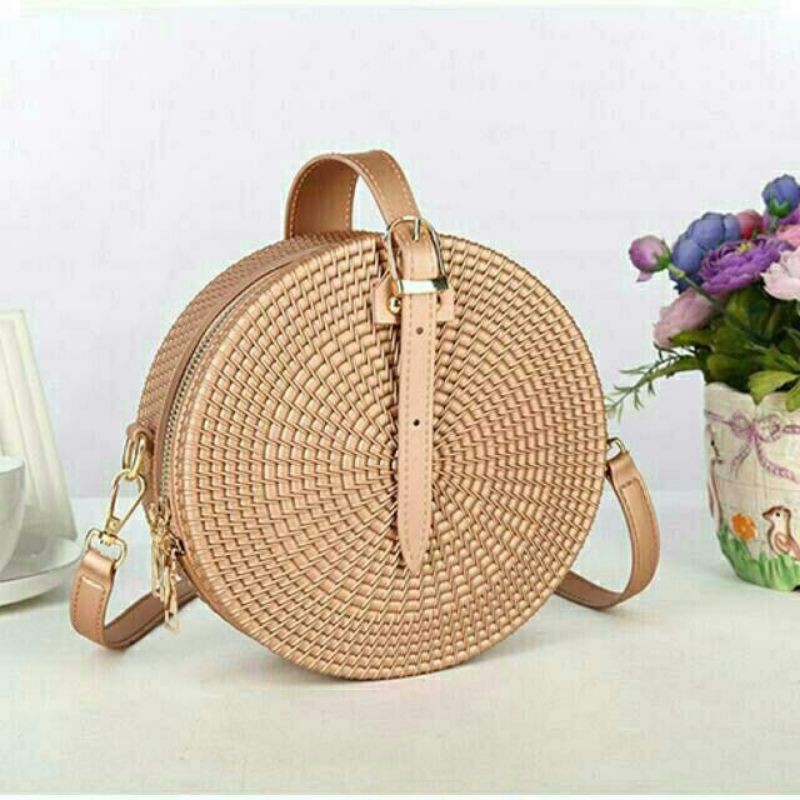 Jelly rattan round bag on sale