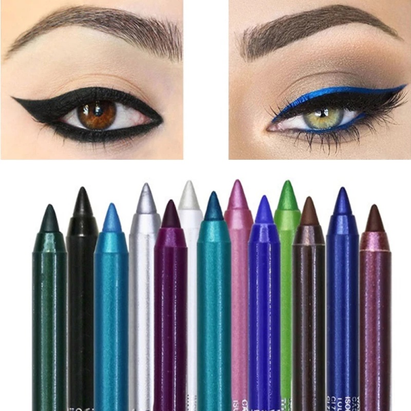 14 Colors Long-lasting Eye Liner Pencil Waterproof Pigment Blue Brown ...