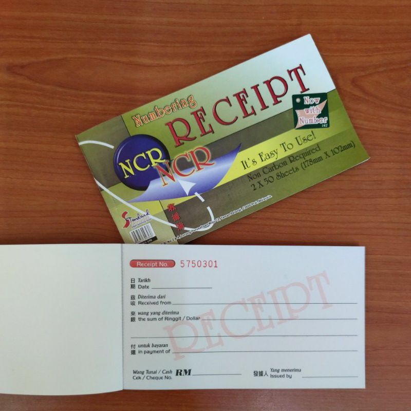 Numbering Receipt Book 2 x 50 Sheets (178mm x 102mm) | Shopee Philippines