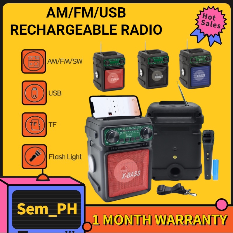 Wireless Bluetooth Speaker with Microphone AM/FM Radio Portable ...