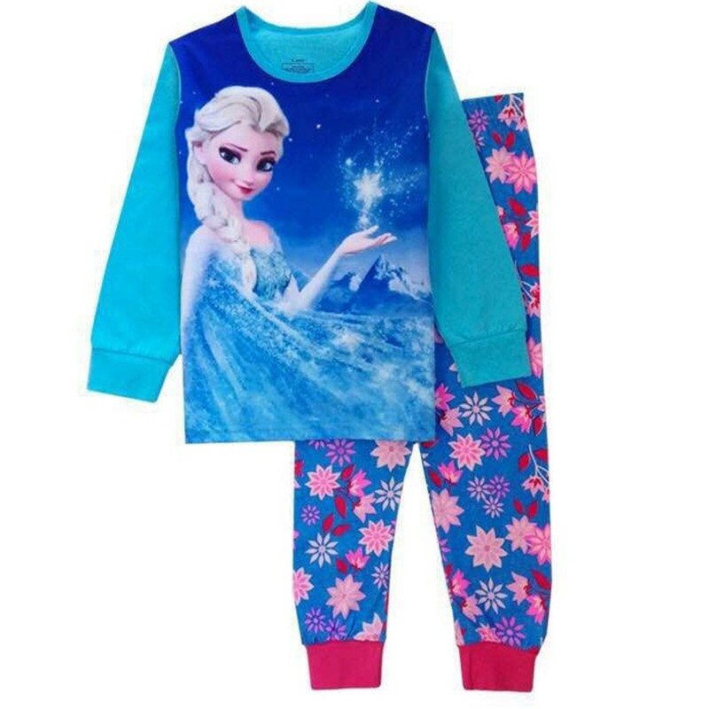 Frozen Princess Elsa Pajamas Girl Kid Cartoon Clothes ASD346 | Shopee ...
