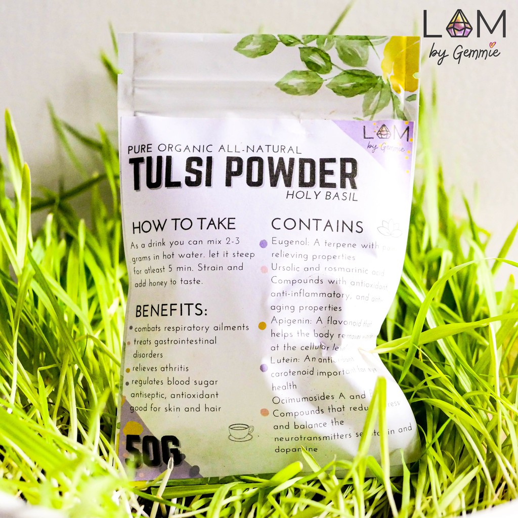 Pure Organic All Natural Tulsi Holy Basil Powder herbal supplement 50g