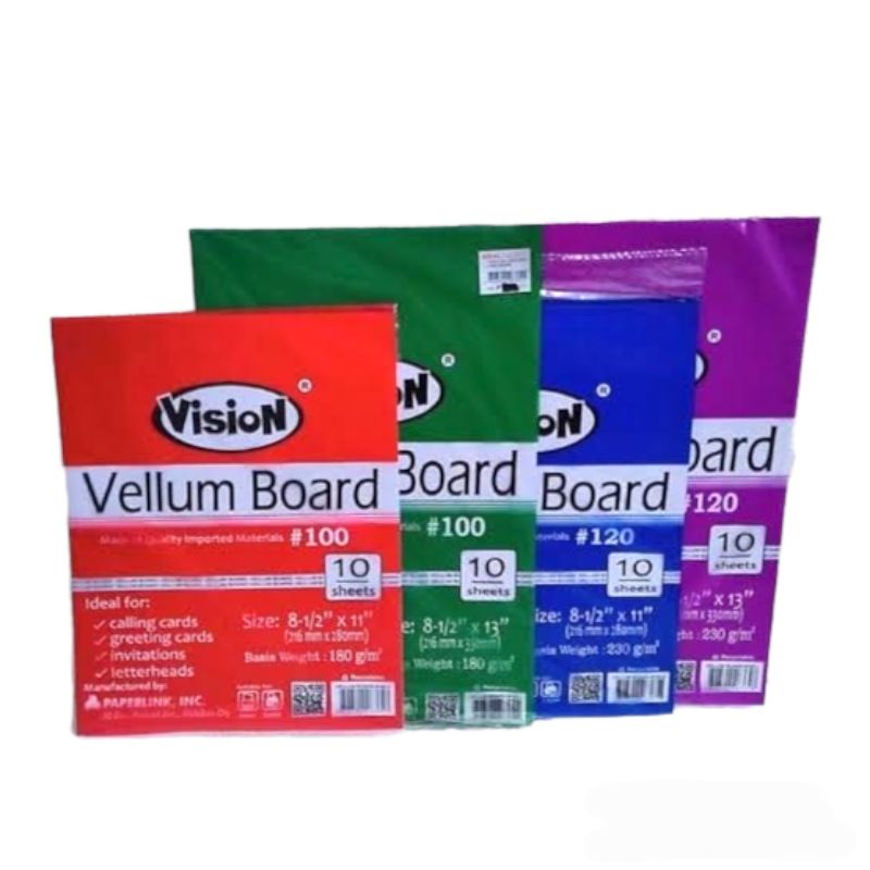 Vellum Board Paper Vision 10sheets per pack (short / long) Shopee