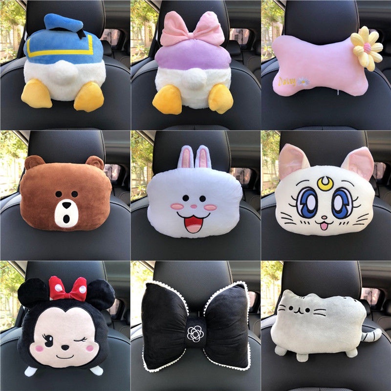 Car headrest pillow cute sale