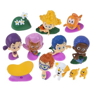 12pcs Bubble Figure Guppies Toy Cake Topper Gil Molly Nonny Deema Oona ...