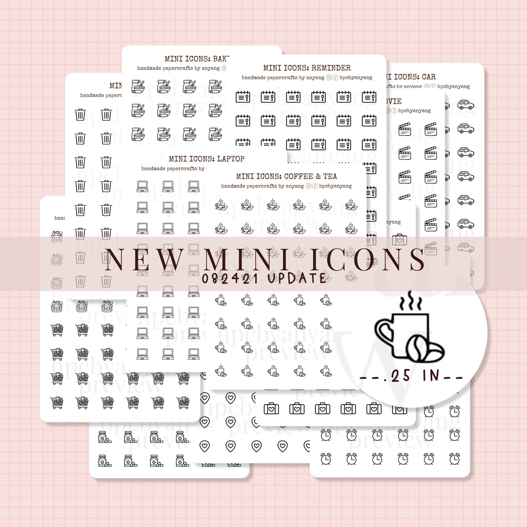 Mini Icons | Functional Planner Stickers for your planners and journals ...