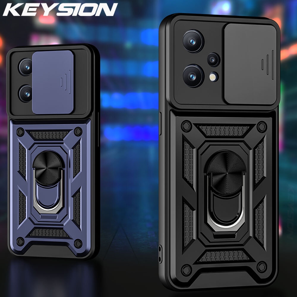 KEYSION Shockproof Case for Narzo 50 Pro 5G 50A Prime Ring Stand Phone ...