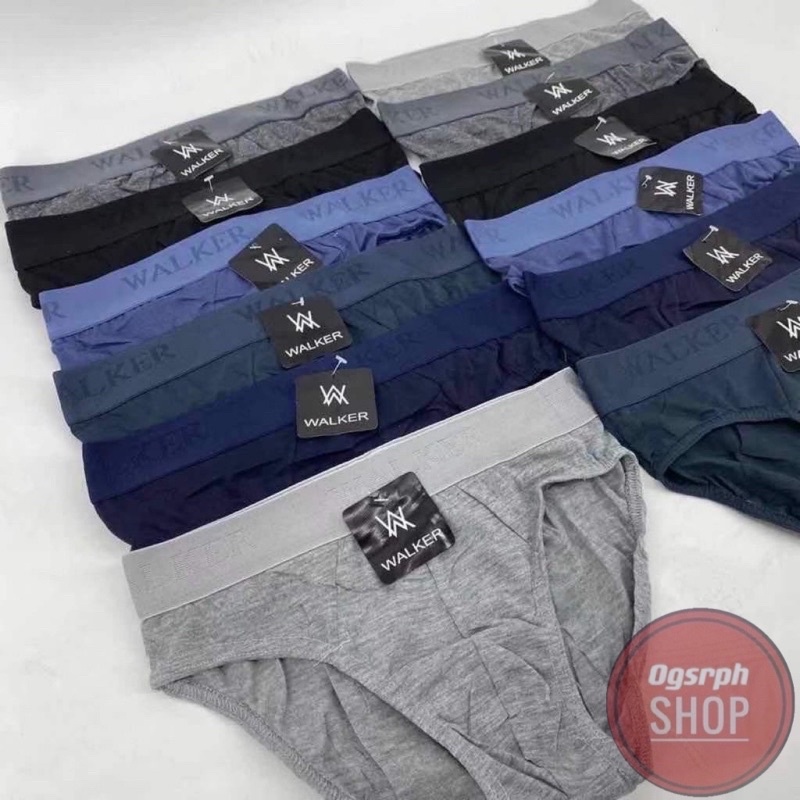 6 12Pieces Men's 100% Cotton Walker Brief Underwear | Shopee Philippines