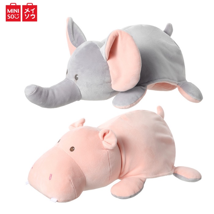 Miniso 15in Reversible Plush Toy Elephant/Hippo Unicorn/Cow Animal