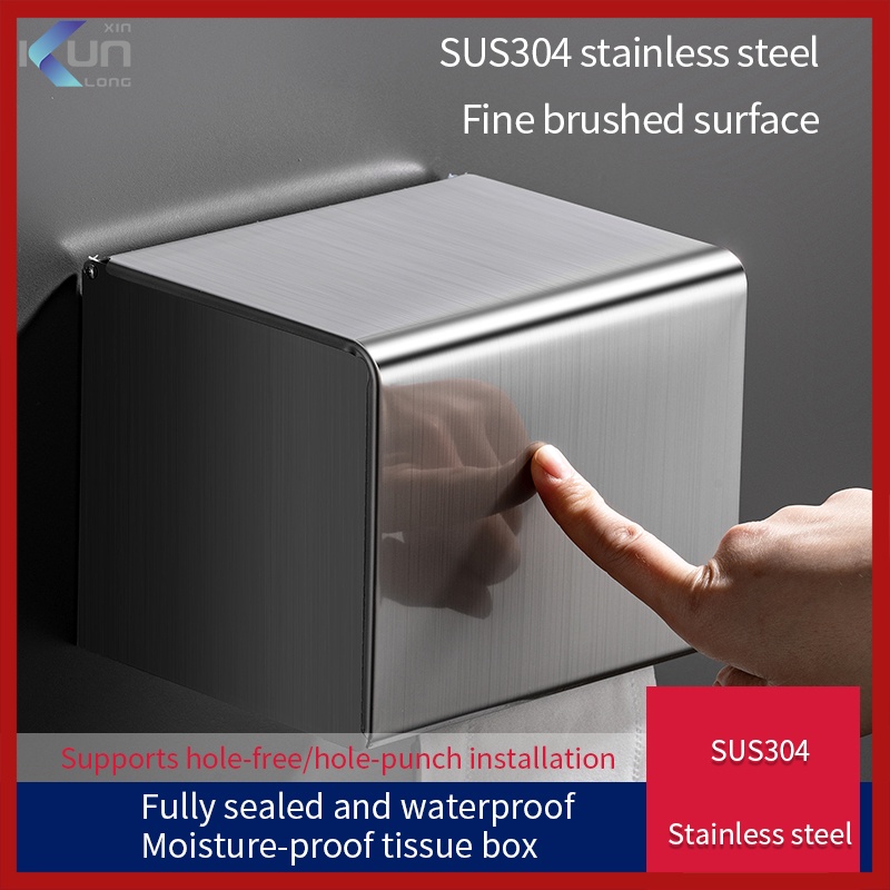 Bathroom Tissue Box Stainless Steel Tissue Holder Kitchen Bright Color ...