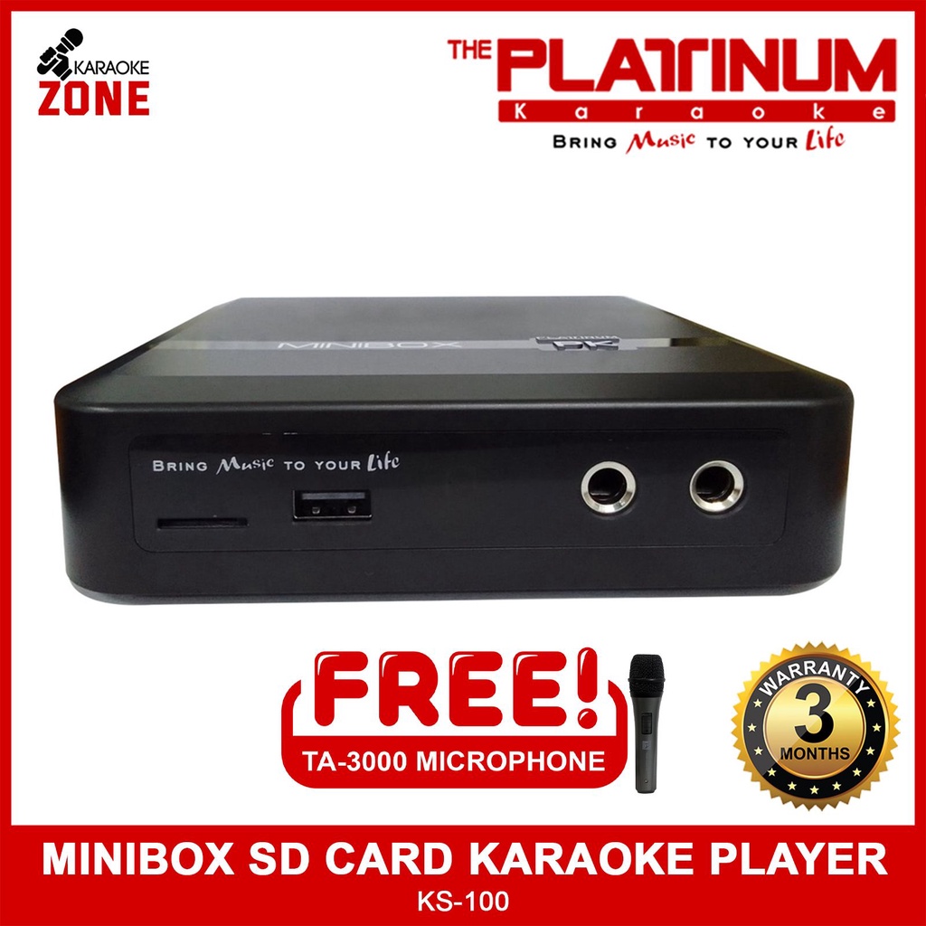 The Platinum Karaoke KS100 Minibox with wired Microphone Shopee