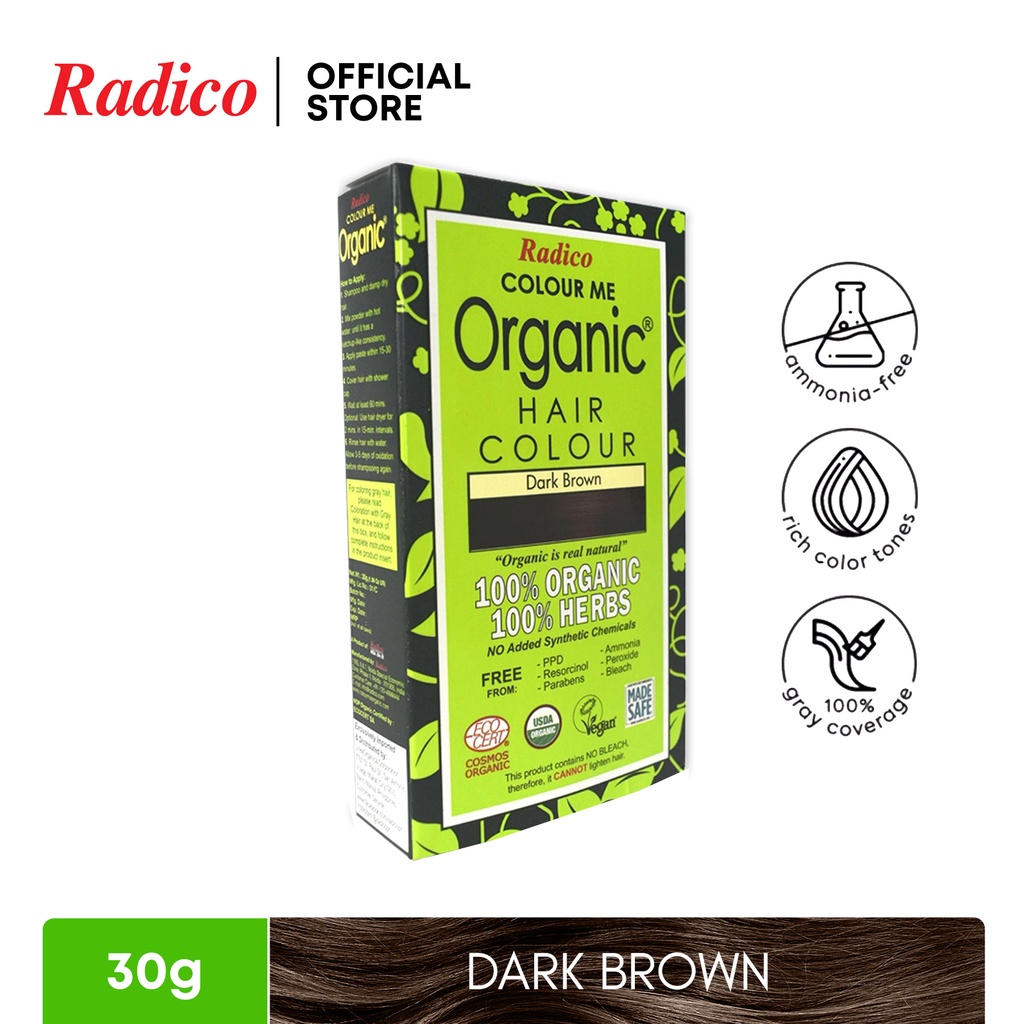 Radico Organic Hair Color Dark Brown 30G | LineaOrganica | Shopee ...
