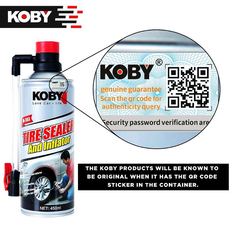 KOBY Tire Sealer and Inflator 450ml Applicable for Motorcycle Tires and ...