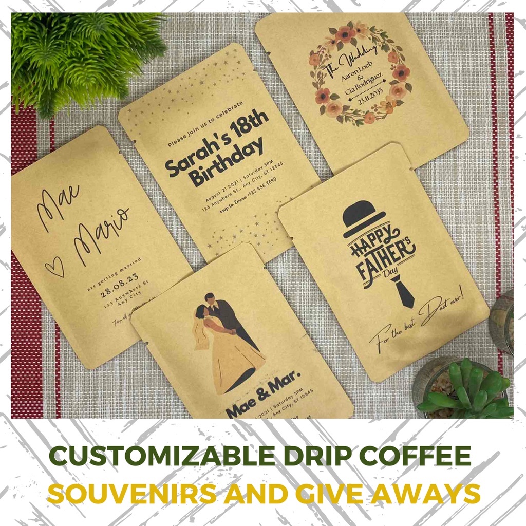 Customizable Drip Coffee for Souvenirs or Christmas Gifts Wedding