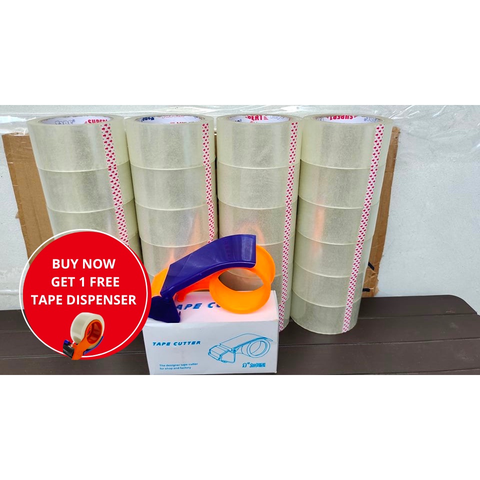 PACKAGING TAPE FREE TAPE DISPENSER SUPER1 2x100 CLEAR & TAN