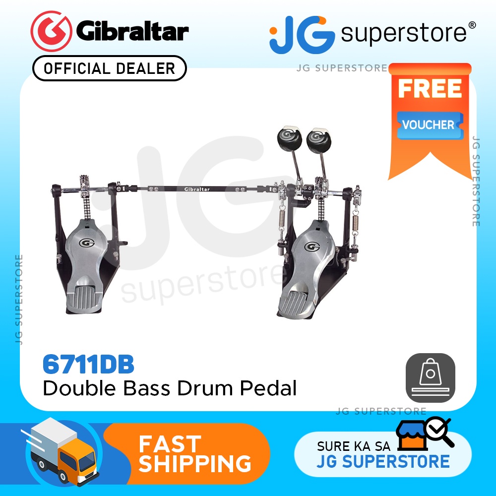 Gibraltar 6711DB Double Bass Drum Pedal with Dual Surface Balanced