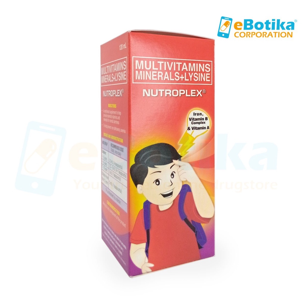 Nutroplex Syrup (Multivitamins Minerals + Lysine) 120ml | Shopee ...