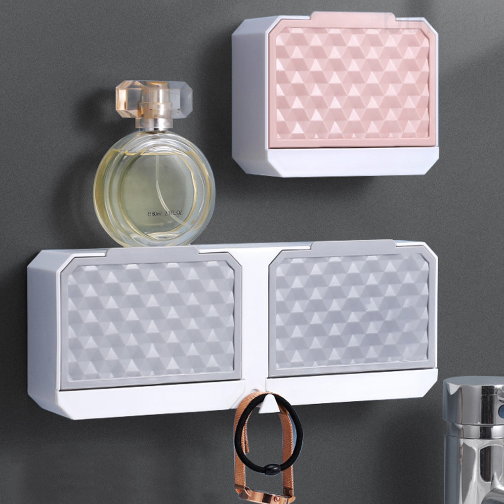 Sponge Box with Lid Wall Mounted Drain Storage Case Holder Scrubber ...