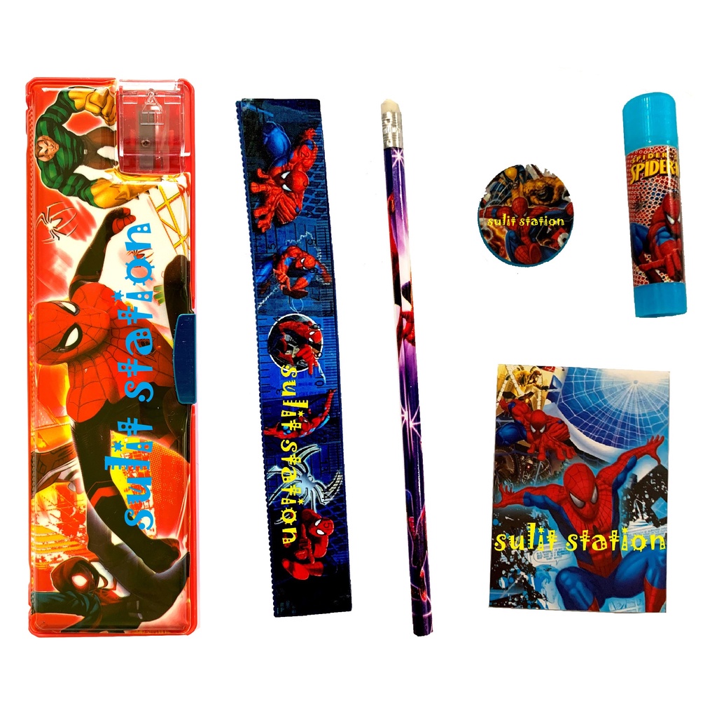 6in1 SUPER HERO SPIDERMAN SPIDER MAN SCHOOL GIFT SET PENCIL ERASER ...