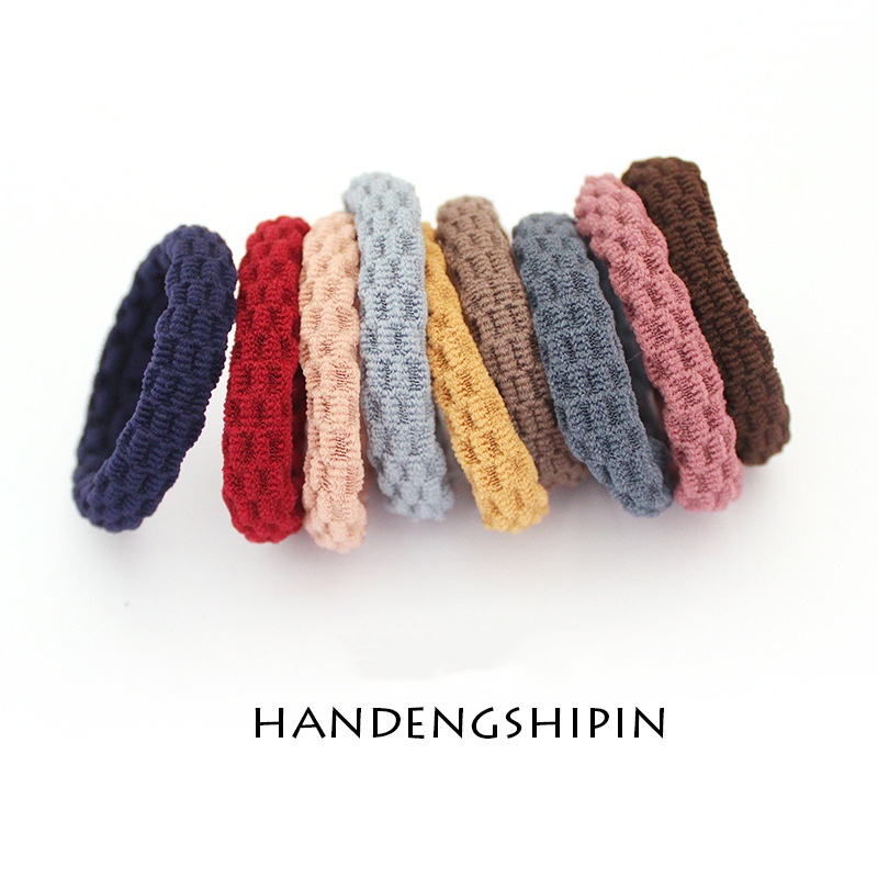 1Pc Random Color Elastic Knitted Hair Rope No Seam Durable Hair Band ...