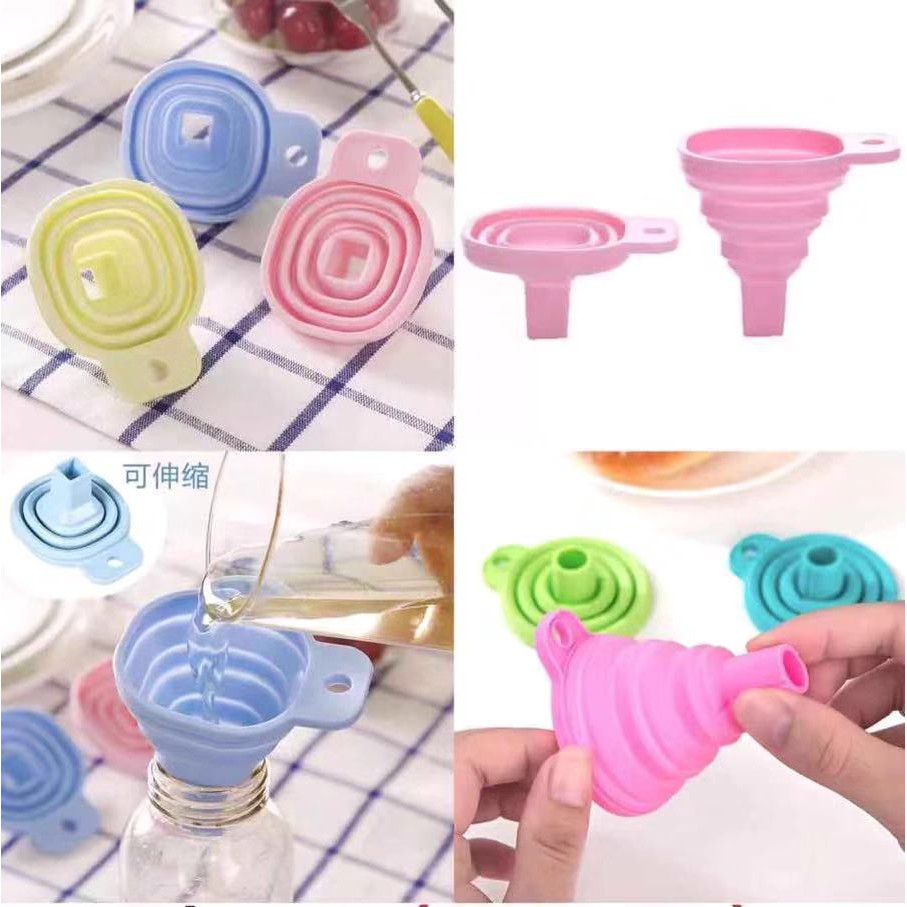 ZH315 High Quality Food Grade Silicone Gel Folding Funnel Telescopic ...