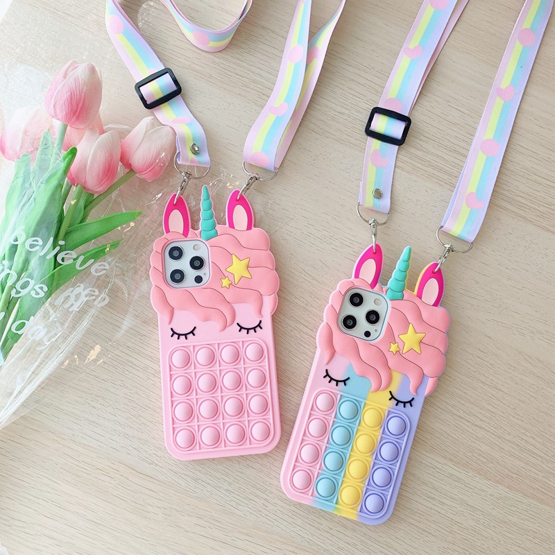 Unicorn Popit Mobile Cases 11 12ProMax Cute Unicorn Iphone