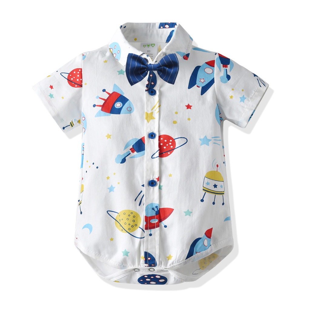 Gentleman Onesies for Baby Boy Polo Shirt Romper with Bow Tie Newborn
