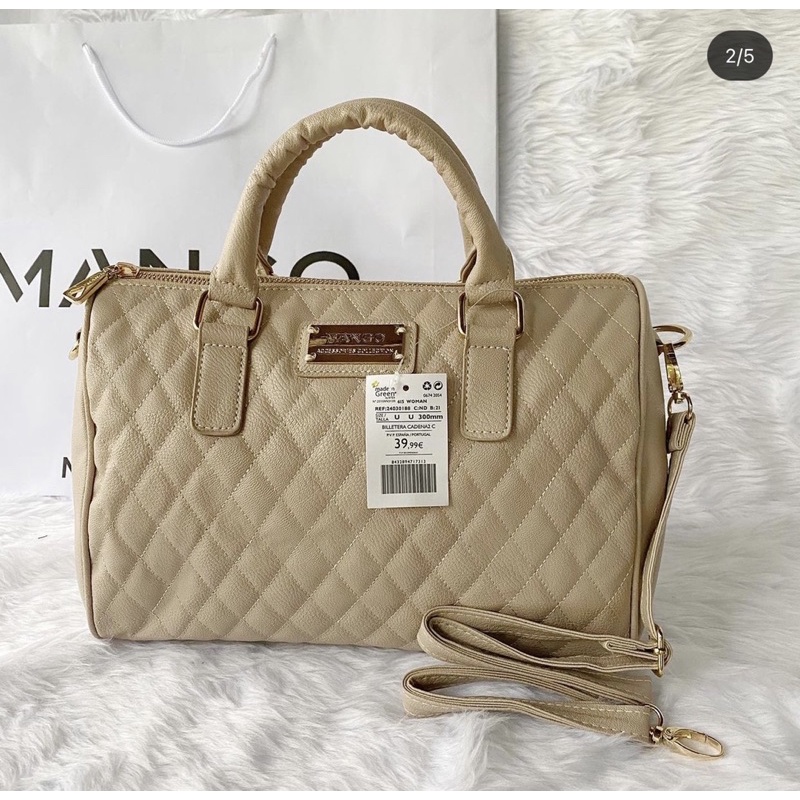 Mango quilted bowling discount bag