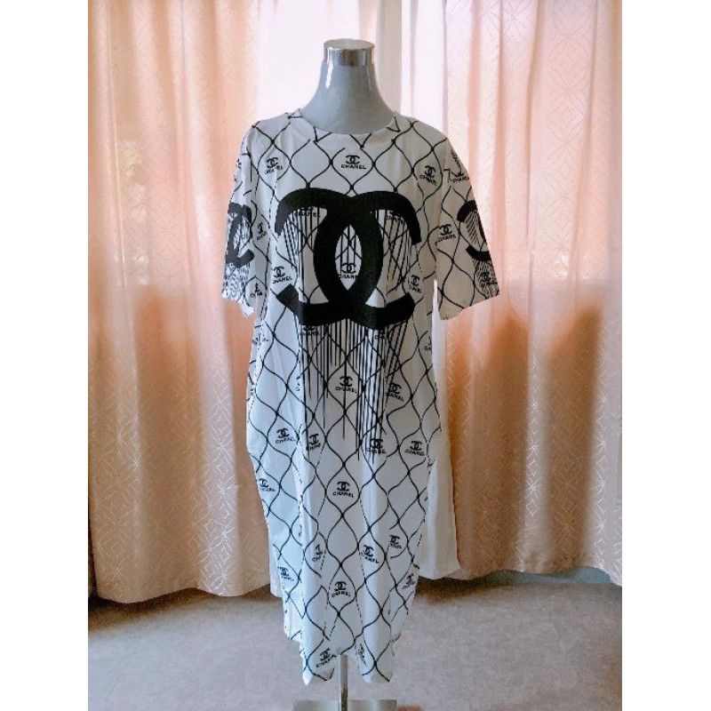 CHANEL Inspired Oversize T-shirt Dress