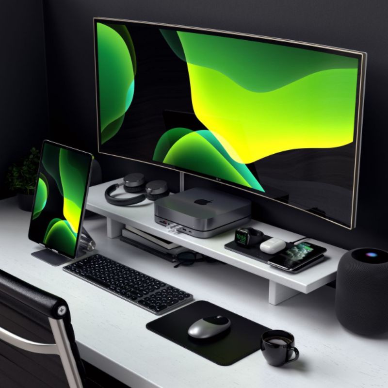 PUTIH Computer Riser Monitor Stand Monitor Stand. Gaming Desk Premium ...