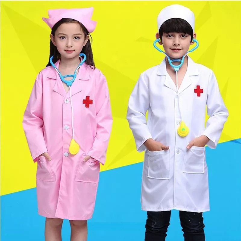 Cosplay Hospital Doctor Pocket Costume Kids Boys Girls Pink Nurse Dress Uniform Occupations Shopee Philippines