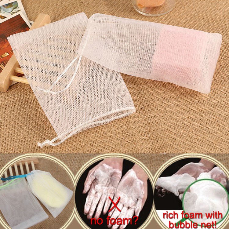 Exfoliating Mesh Soap Pouch, Bubble Foam Net Soap Sack Saver Bag ...