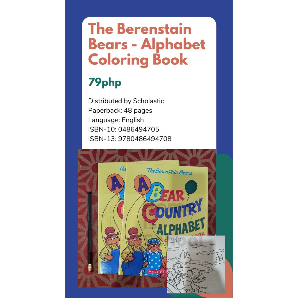 The Berenstain Bears - Alphabet Coloring Book Scholastic | Shopee ...