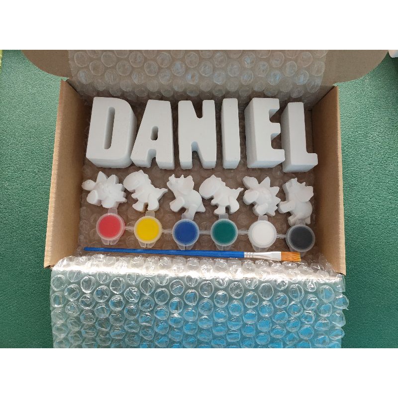 NAME KIT (WITH MAGNETS): PAINT YOUR OWN NAME PLASTER PAINT KIT | Shopee ...